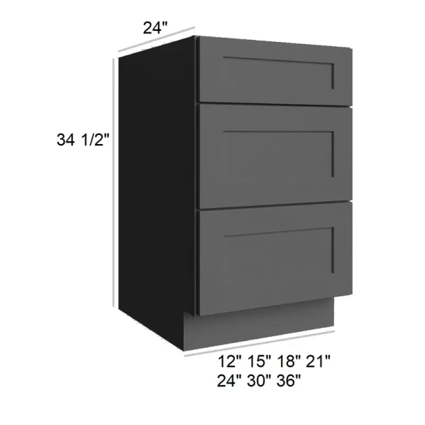 Ebony Shaker -  RTA Drawer Base Cabinet 30"