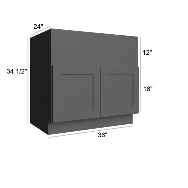Ebony Shaker - RTA Farm Sink Base Cabinet 36"