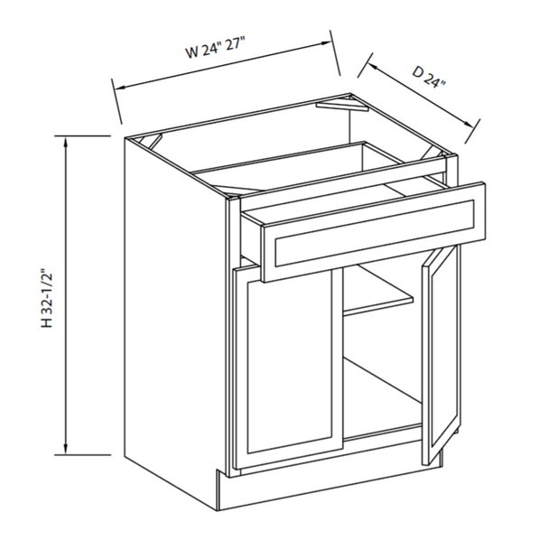 Arctic Polar White - ADA RTA Base Cabinet 24"