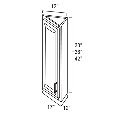 Angled End Wall Cabinet 12  x 36"