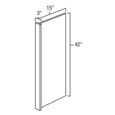 It Measures 15" W x 42"H.  1/2??Thick with 3" wide wall filler