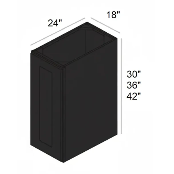 Ebony Shaker -  RTA Utility Wall Cabinet 18" x 30"x24"