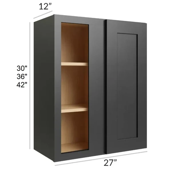 Ebony Shaker -  RTA Wall Blind Corner Cabinet 27" x 42"