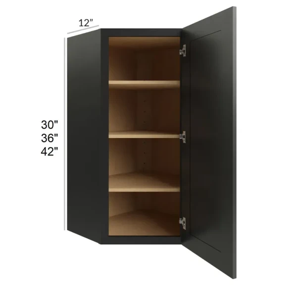 Ebony Shaker -  RTA Wall Diagonal Corner Cabinet 24" x 30"