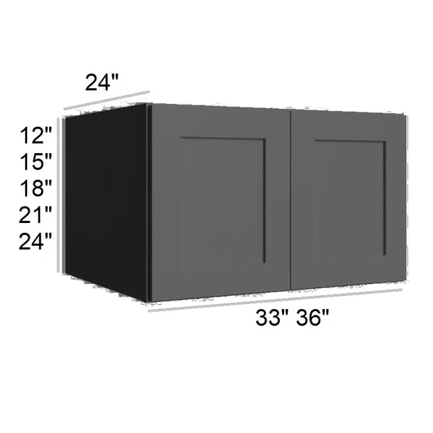 Ebony Shaker -  RTA Refrigerator Wall Cabinet 33" x 15"