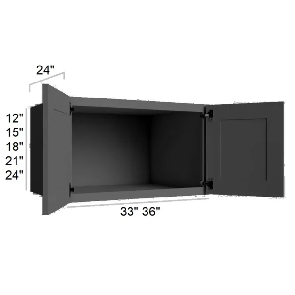 Ebony Shaker - RTA Refrigerator Wall Cabinet 36" x 18"