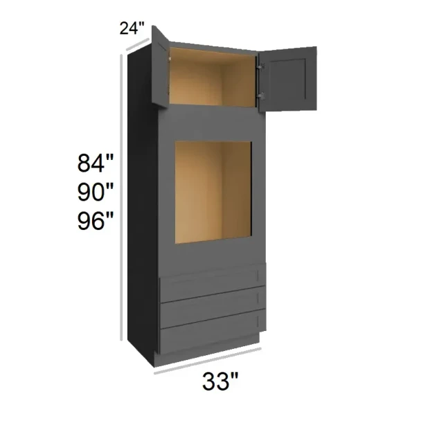 Ebony Shaker - RTA Universal Oven Cabinet 33" x 90"