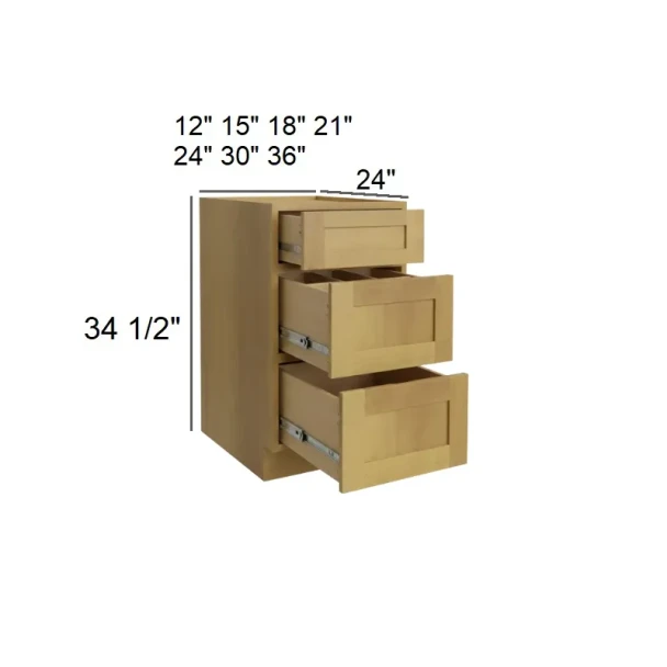 Burnt Sugar Shaker - RTA Drawer Base Cabinet 24"