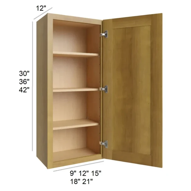 Burnt Sugar Shaker - RTA Wall Cabinet 09" x 30"