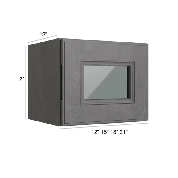 Westport - RTA Single Decorative Stacker Wall Cabinets 18" x 12" with Plain Glass