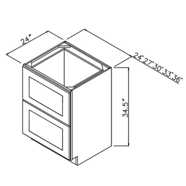 Two Drawer Base Cabinet