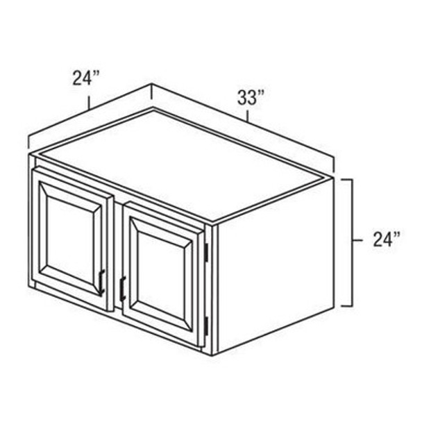Burnt Sugar Shaker - Assembled Refrigerator Wall Cabinet 33" x 24"x24"