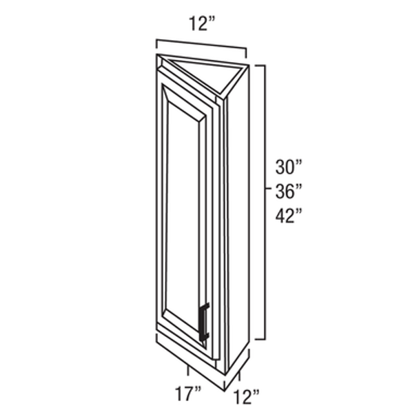 Angled End Wall Cabinet 12  x 36"