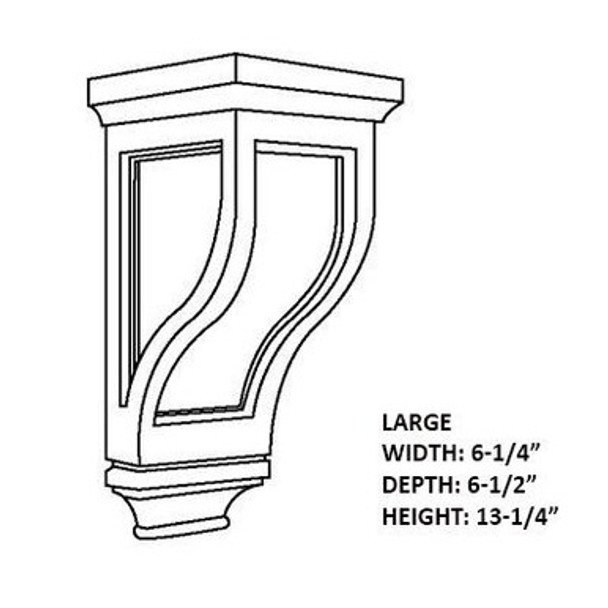 Corbel 3 Is 6 1/4"W X 6 1/2"D X 13 1/4"H. Corbel 3 Is 6 1/4"W X 6 1/2"D X 13 1/4"H.