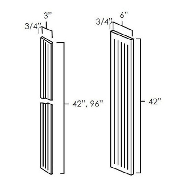 Wall Fluted filler 3"x42"