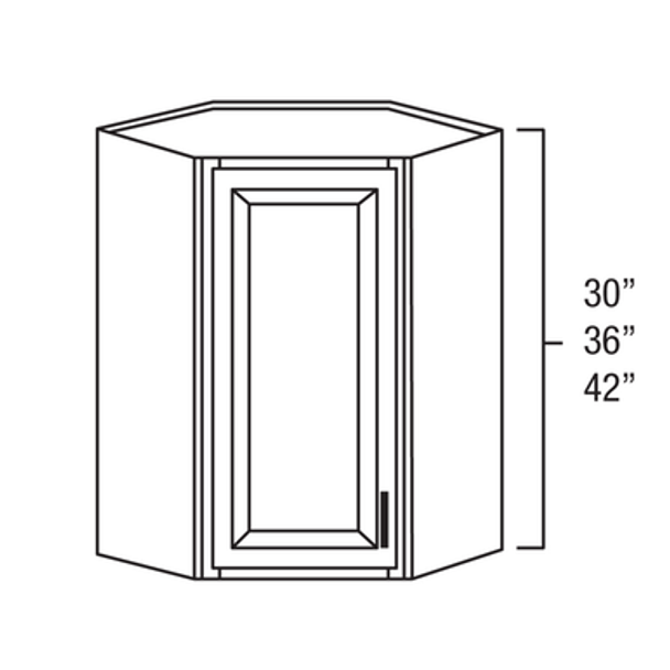 Wall Diagonal Corner Cabinet 24 x 36" Plain Glass doors