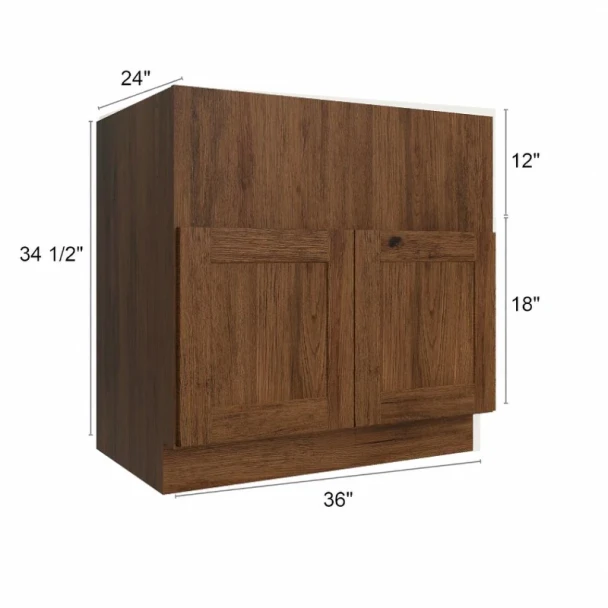 Smokehouse Hickory - RTA Farm Sink Base Cabinet 36"