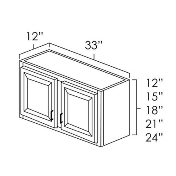 Wall Cabinet 33"X15". It Measures 33"Wx12"Dx15"H