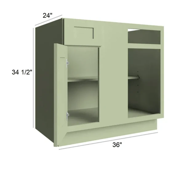 Tranquil Green - Assembled Blind Corner Base Cabinet 36"