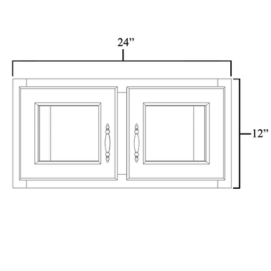 Double Decorative Stacker Wall Cabinet 24" x 12"