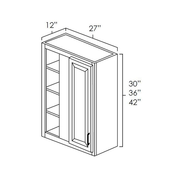 Vail White -  Assembled Wall Blind Corner Cabinet 27" x 36"