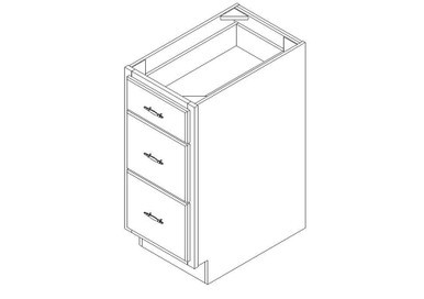 Drawer Base Cabinet 15" left view