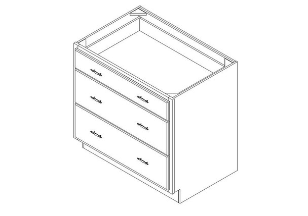 Drawer Base Cabinet 36" left view