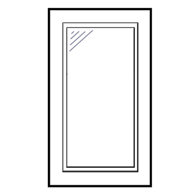 24" x 42" wall diagonal with plain glass