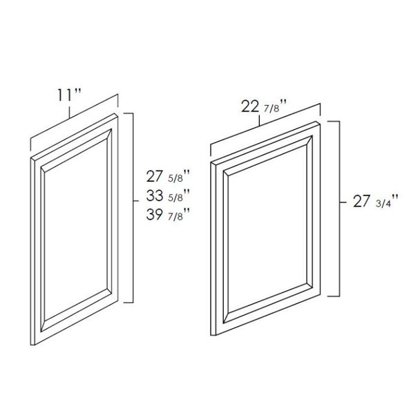 It Measures 15" W x 42"H.  1/2? Thick with 3" wide wall filler
