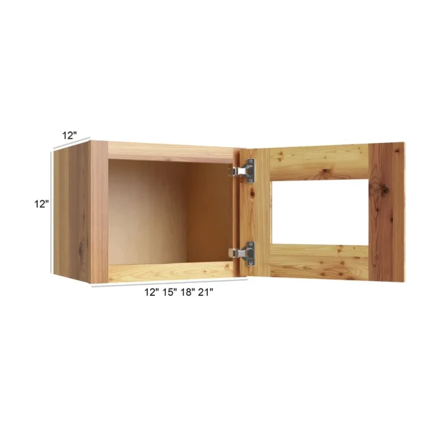 Whitetail Buck Shaker - RTA Single Decorative Stacker Wall Cabinets 15" x 12" with Plain Glass