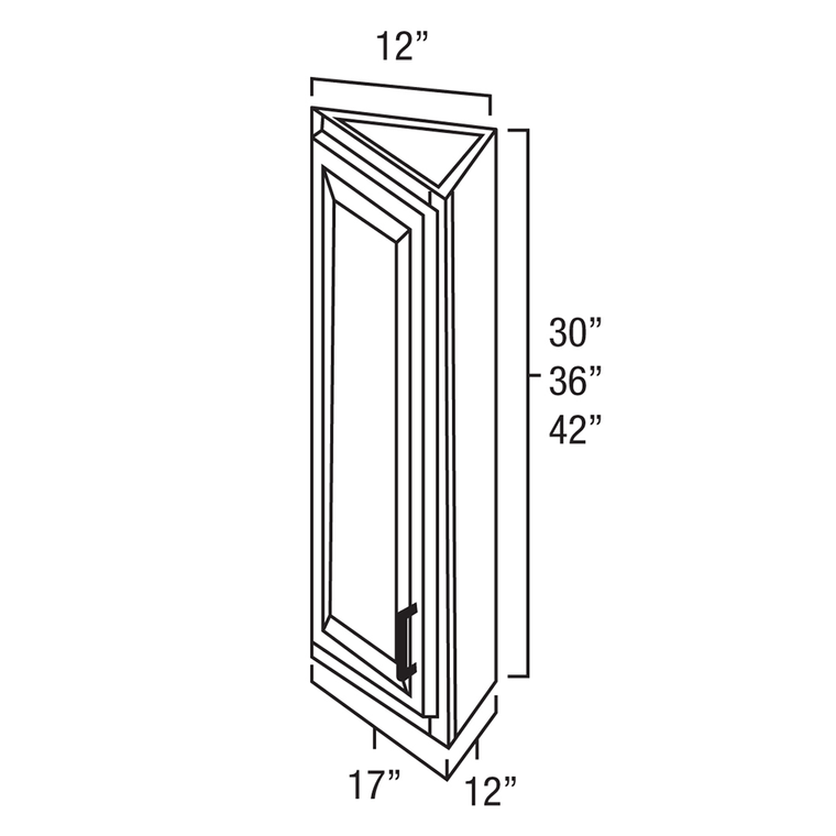 Angled End Wall Cabinet 12  x 30"