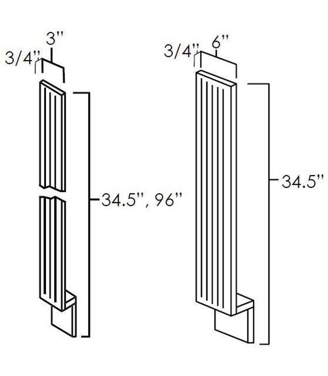 3" x 34.5" Fluted Base Fillers