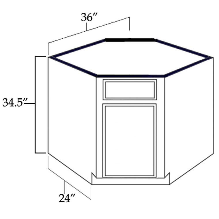 Diagonal Corner Sink Base Cabinet 36