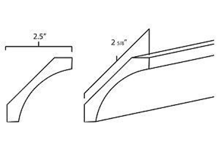 96" x 2" 5/8" Large Cove Crown Moulding