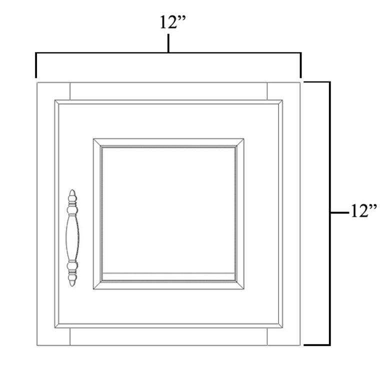 Single Decorative Stacker Wall Cabinet 12" x 12" with plain glass door