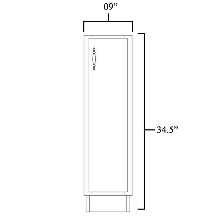 Tray Base Cabinet 09"  Good for cookie sheets.  Right