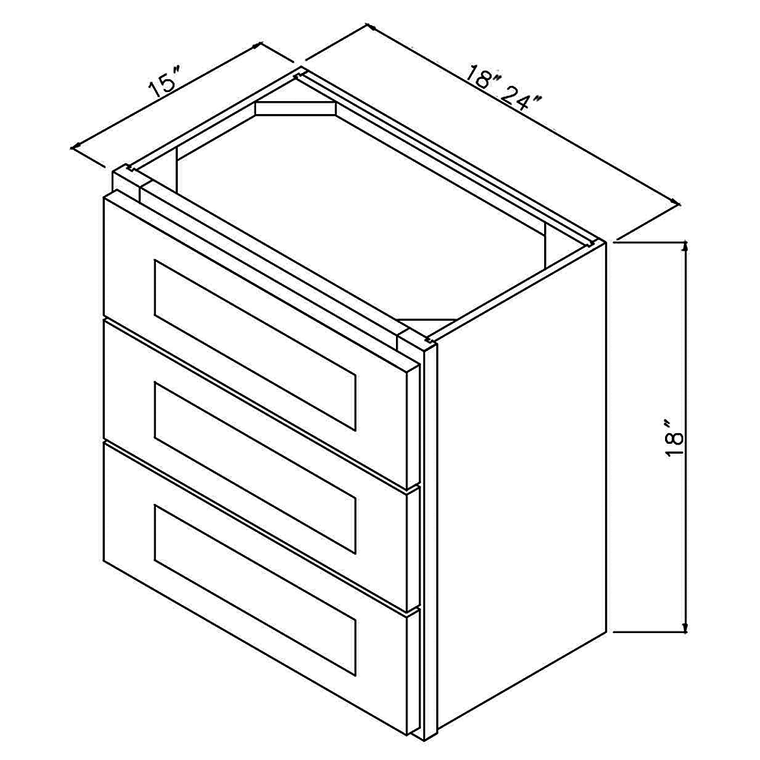 Wall 3 Drawer 24"