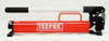 Catalogue photograph and dimension drawing for ESP-08. Optional gauge and valve accessories are not shown as included items.