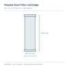 Pleated Dust Filter Cartridge: schematic overview. Not to scale; final construction and dimensions confirmed in quotation.