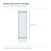 Pleated Dust Filter Cartridge: schematic overview. Not to scale; final construction and dimensions confirmed in quotation.