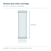 Pleated Dust Filter Cartridge: schematic overview. Not to scale; final construction and dimensions confirmed in quotation.