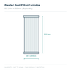 Pleated Dust Filter Cartridge: schematic overview. Not to scale; final construction and dimensions confirmed in quotation.