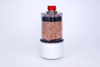 Refillable desiccant breather with colour indicating drying media