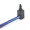 Close-up of threaded forming mechanism and blue handle