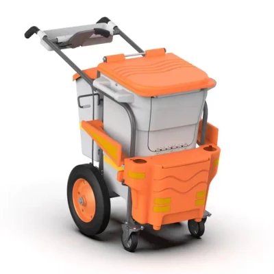 OF-7900 Multi-Bin Cleaning Trolley with Waste & Tool Storage — MOQ Lot of 10 trolleys