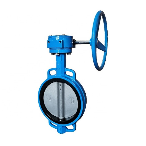 DN100 PN16 Ductile-Iron Wafer Butterfly Valve Gear Operated