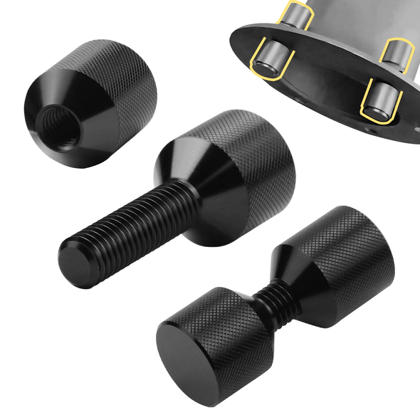 Two-hole flange alignment pin set with two black threaded pins