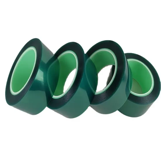 Green Polyester Masking Tape, 20 mm ×50m, Silicone Adhesive — MOQ Lot of 100 rolls