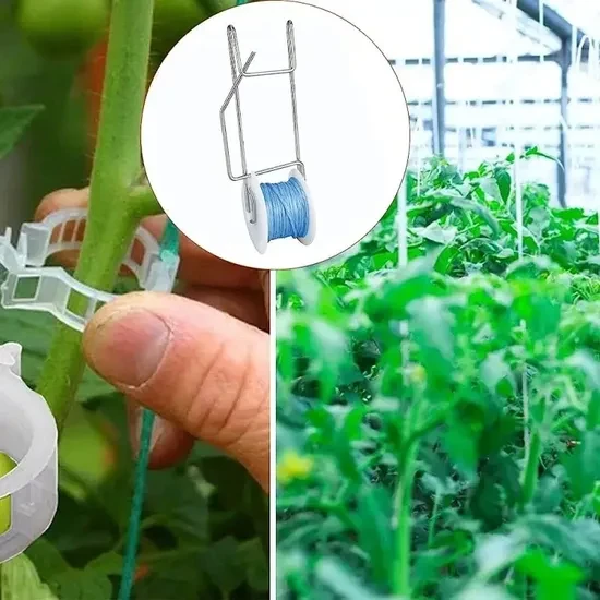 Greenhouse Tomato Support Hooks with Trellis Twine — MOQ Lot of 1,200 pieces