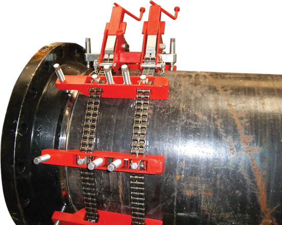Double-Chain Pipe Alignment Clamps for Fabrication Fit-Up